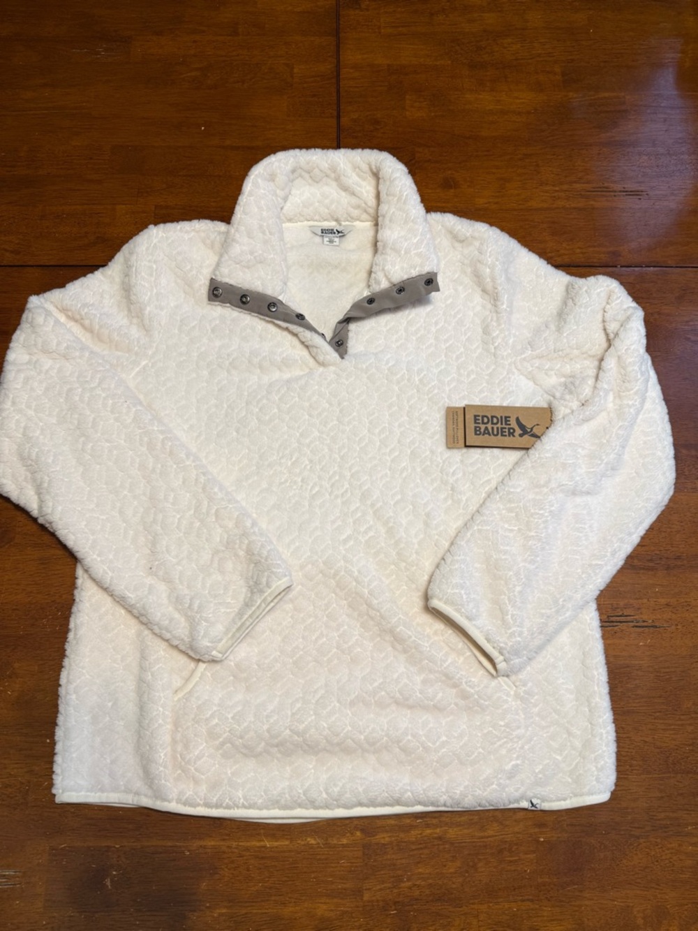 Eddie Bauer Cream Fleece Pullover Jacket